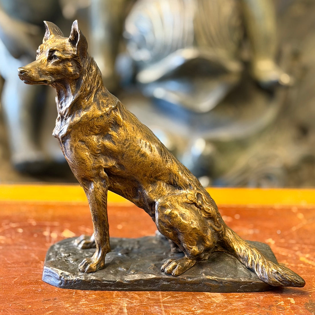 Escultura bronce perro guardián Albert Pierre Laplanche. Francia SXX