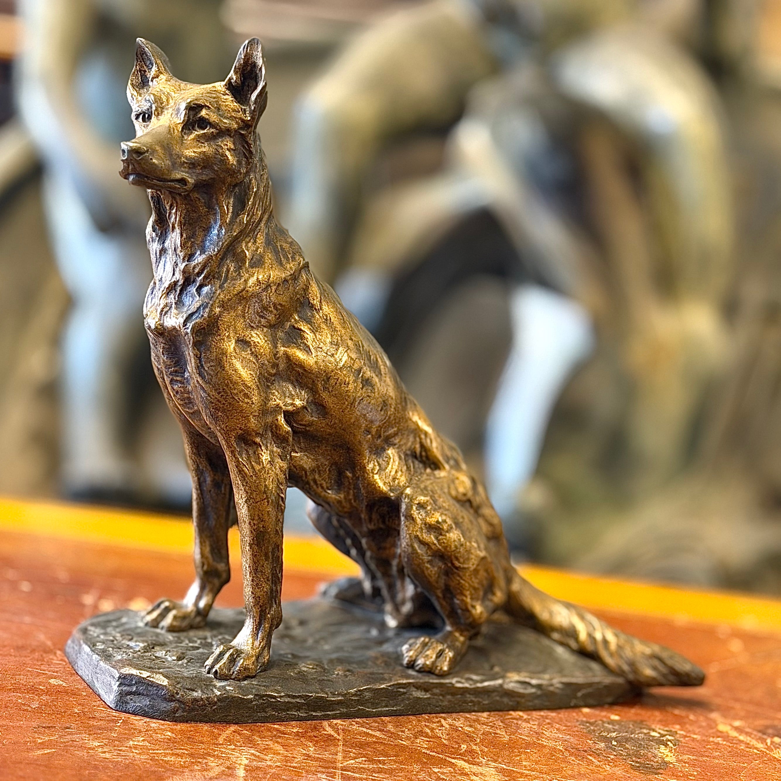 Escultura bronce perro guardián Albert Pierre Laplanche. Francia SXX