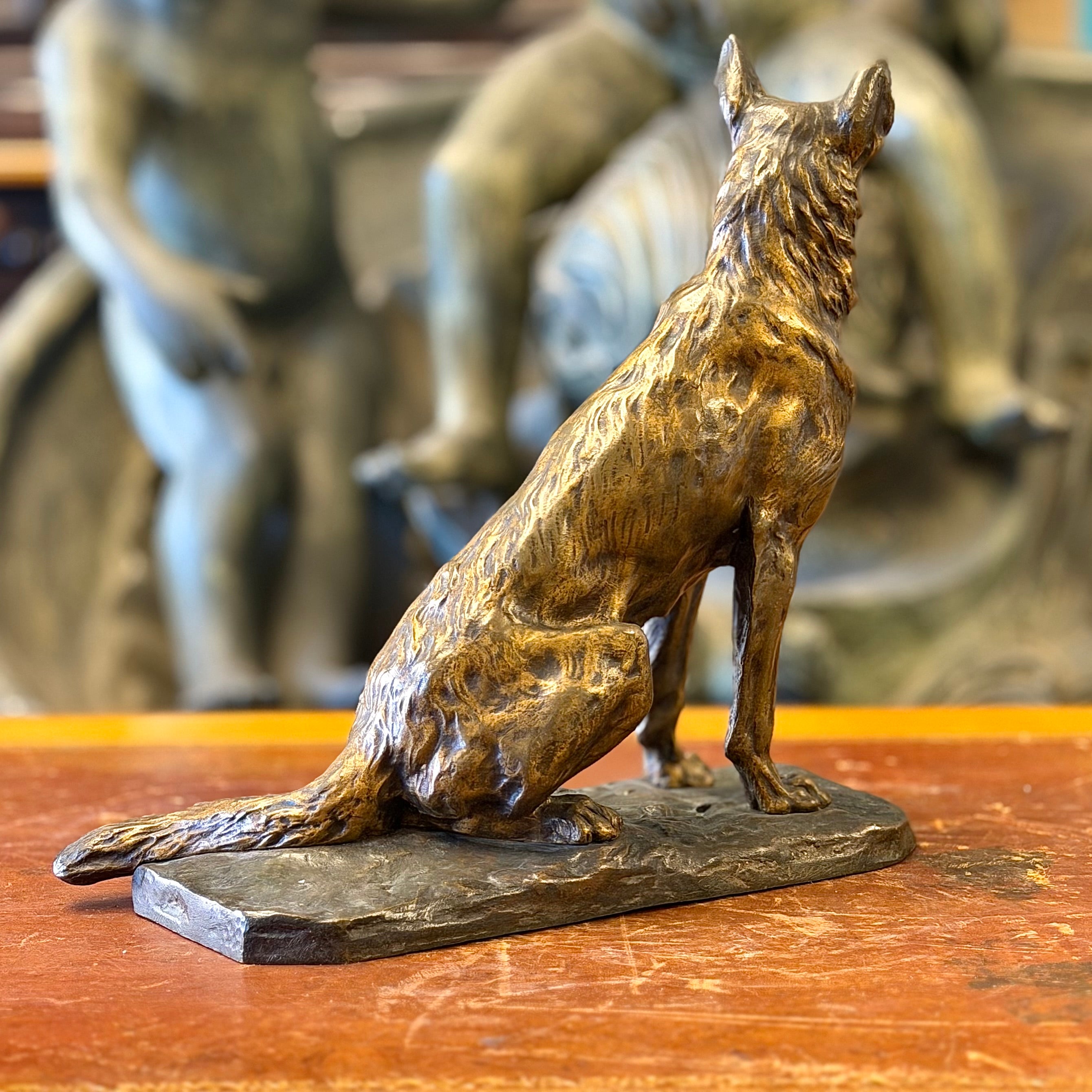 Escultura bronce perro guardián Albert Pierre Laplanche. Francia SXX