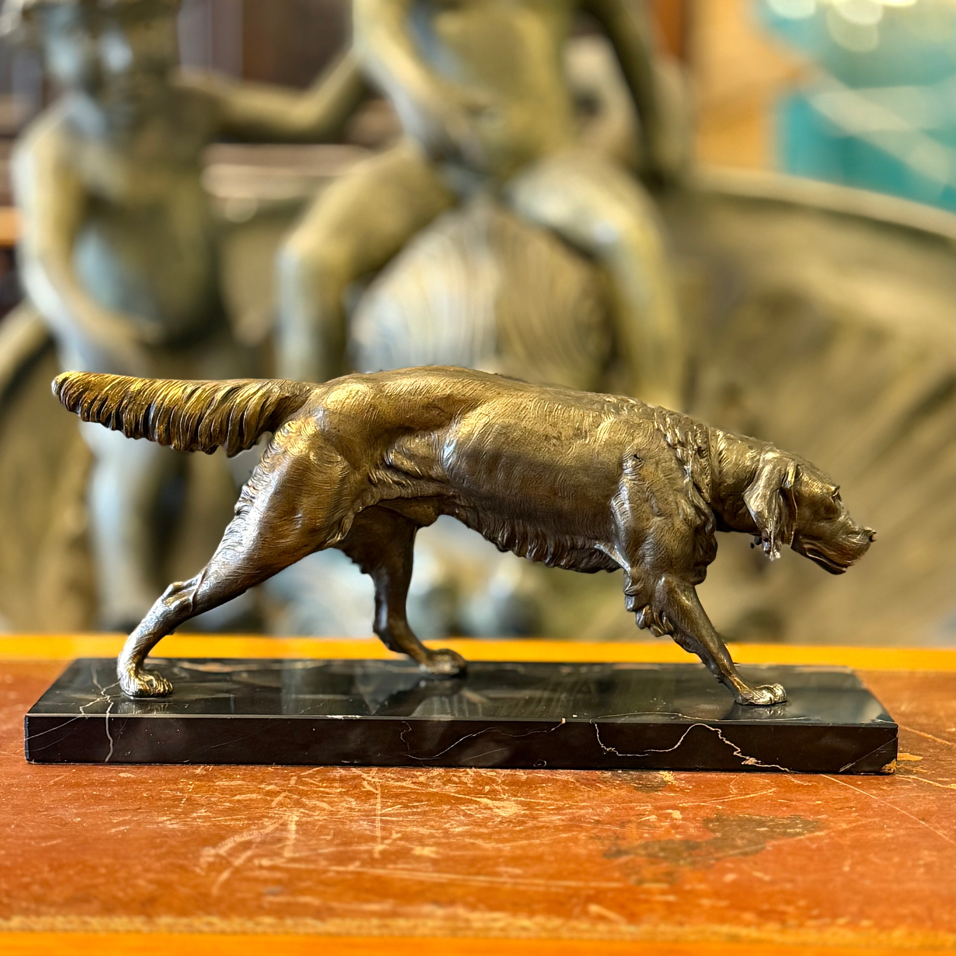 Escultura perro bronce Clovis Edmond Masson. Francia SXIX