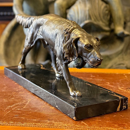 Escultura perro bronce Clovis Edmond Masson. Francia SXIX