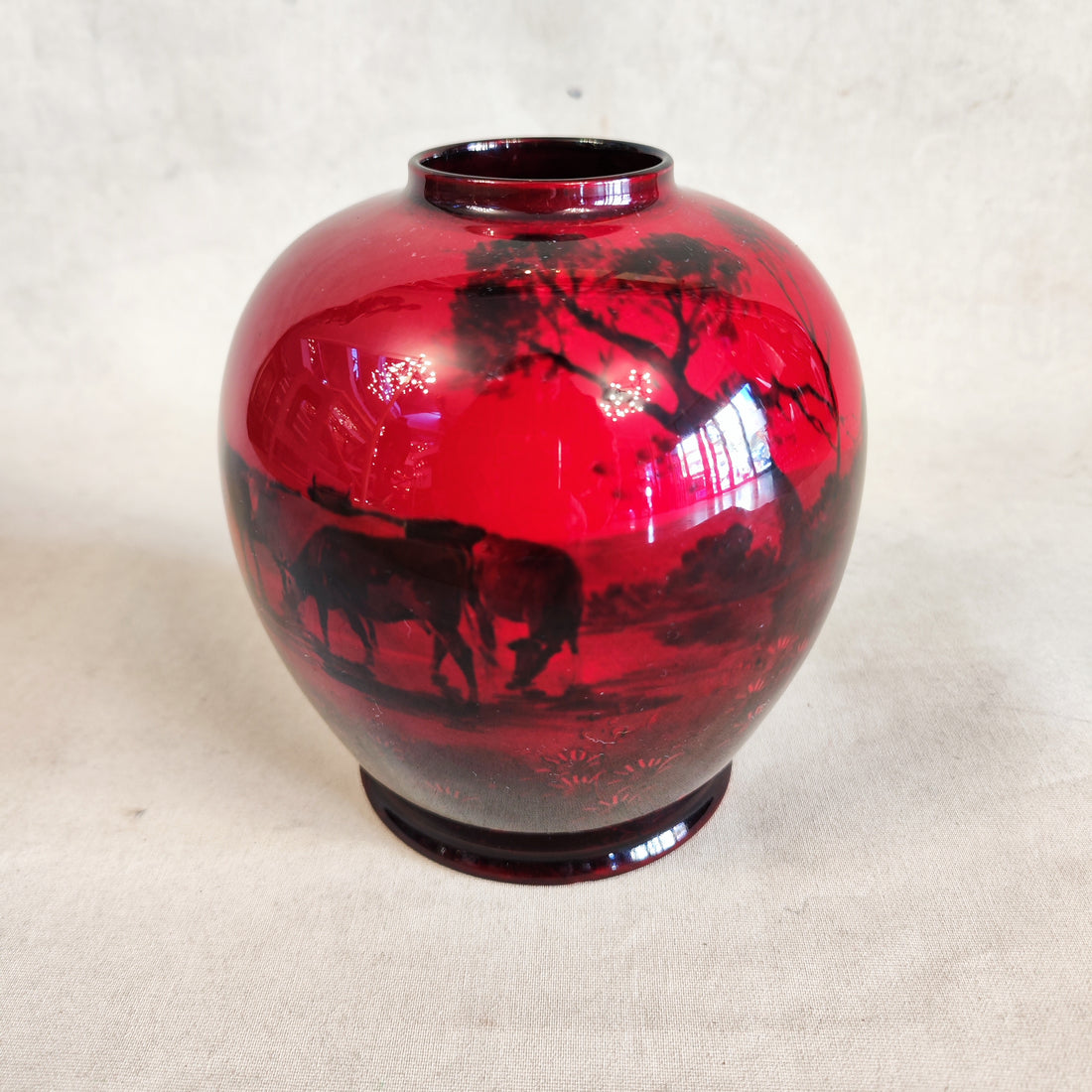 Jarrón Royal Doulton Flambe. Inglaterra. Principios SXX