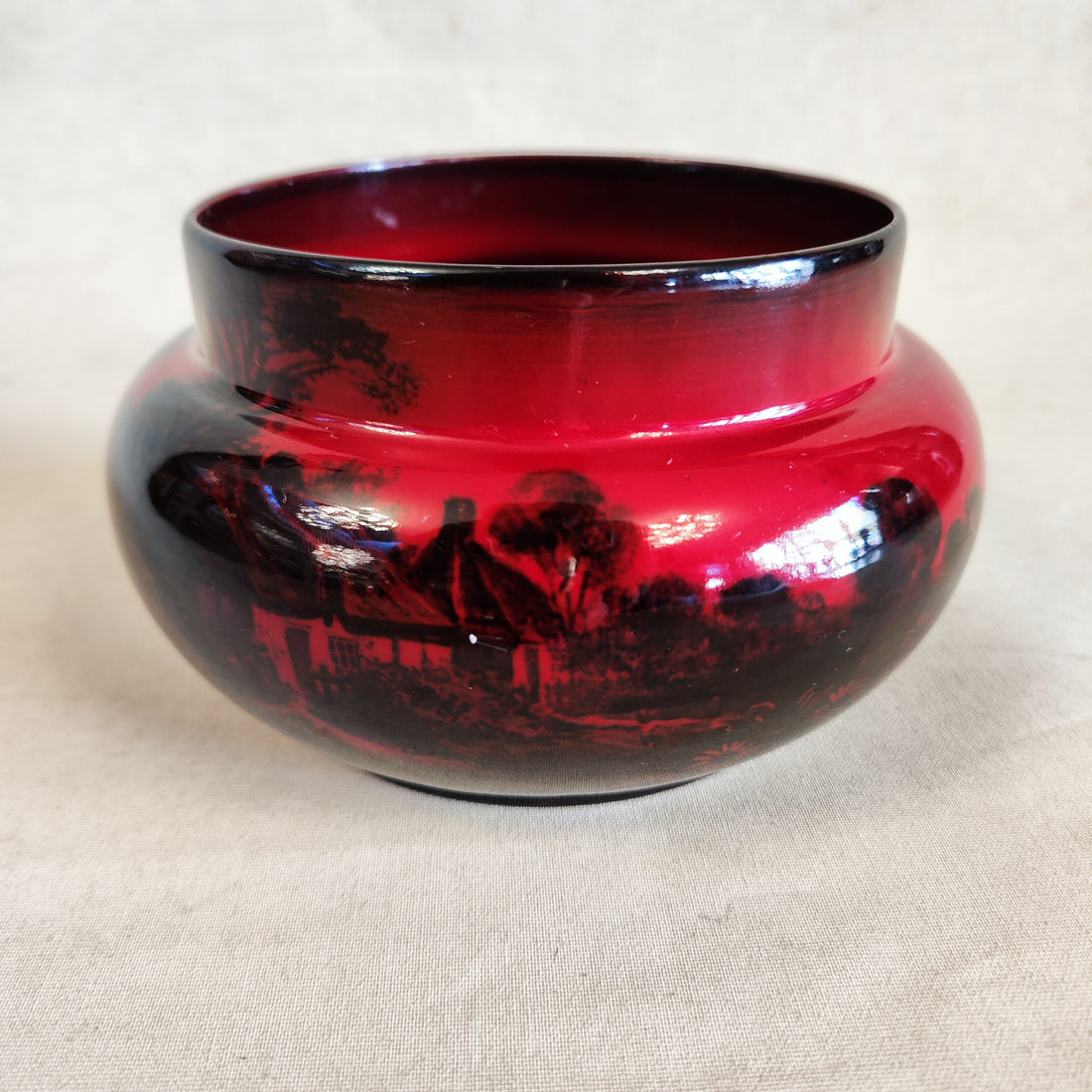 Pequeño centro de mesa Royal Doulton Flambe. Inglaterra. Principios SXX