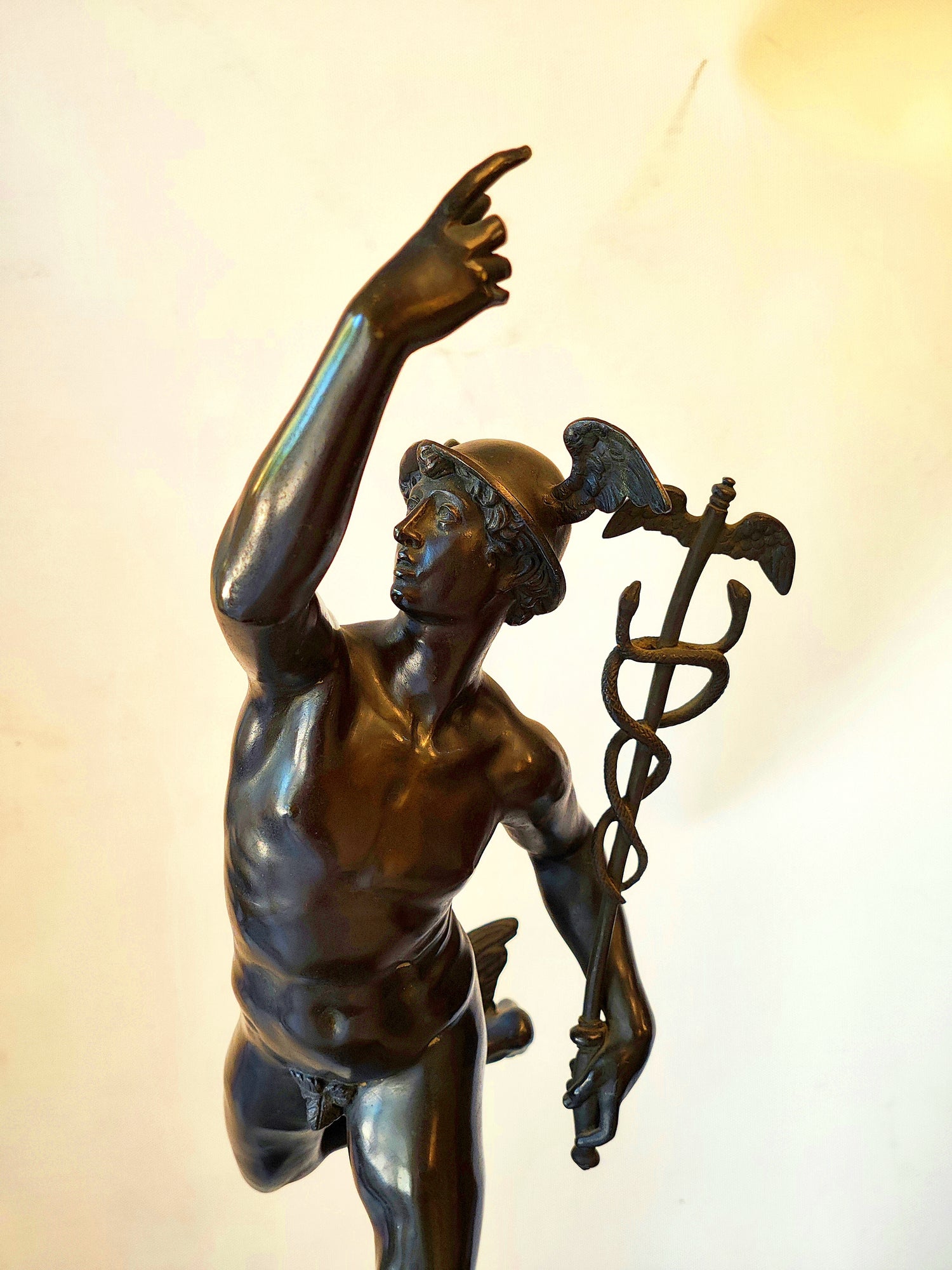 Dios Mercurio en bronce según Jean de Bologne. SXIX