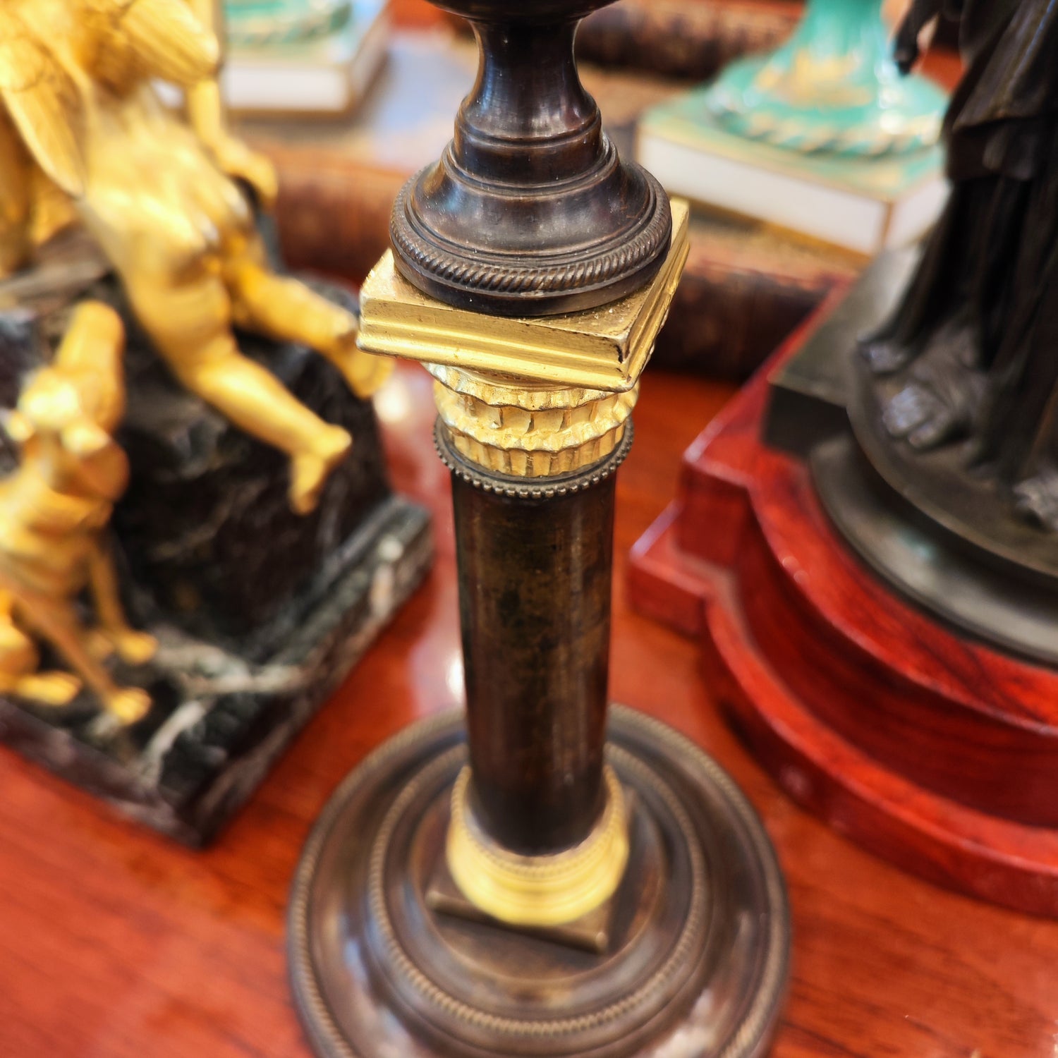 Par de candelabros bronce Época Napoleón III. SXIX