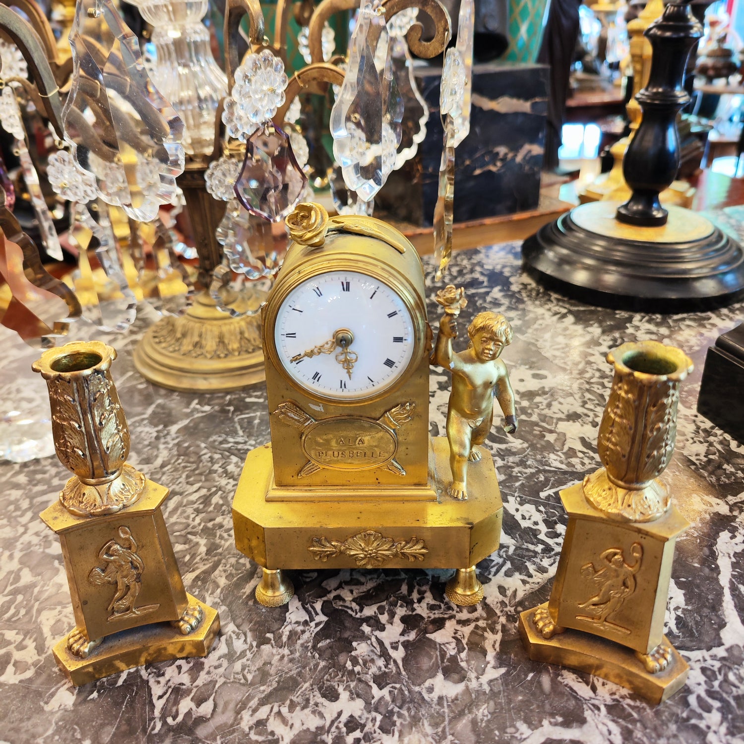 Garniture miniatura en bronce Ormolu. Época Napoleón III SXIX