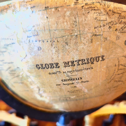 Globo terráqueo firmado Grosslin. Francia 1876