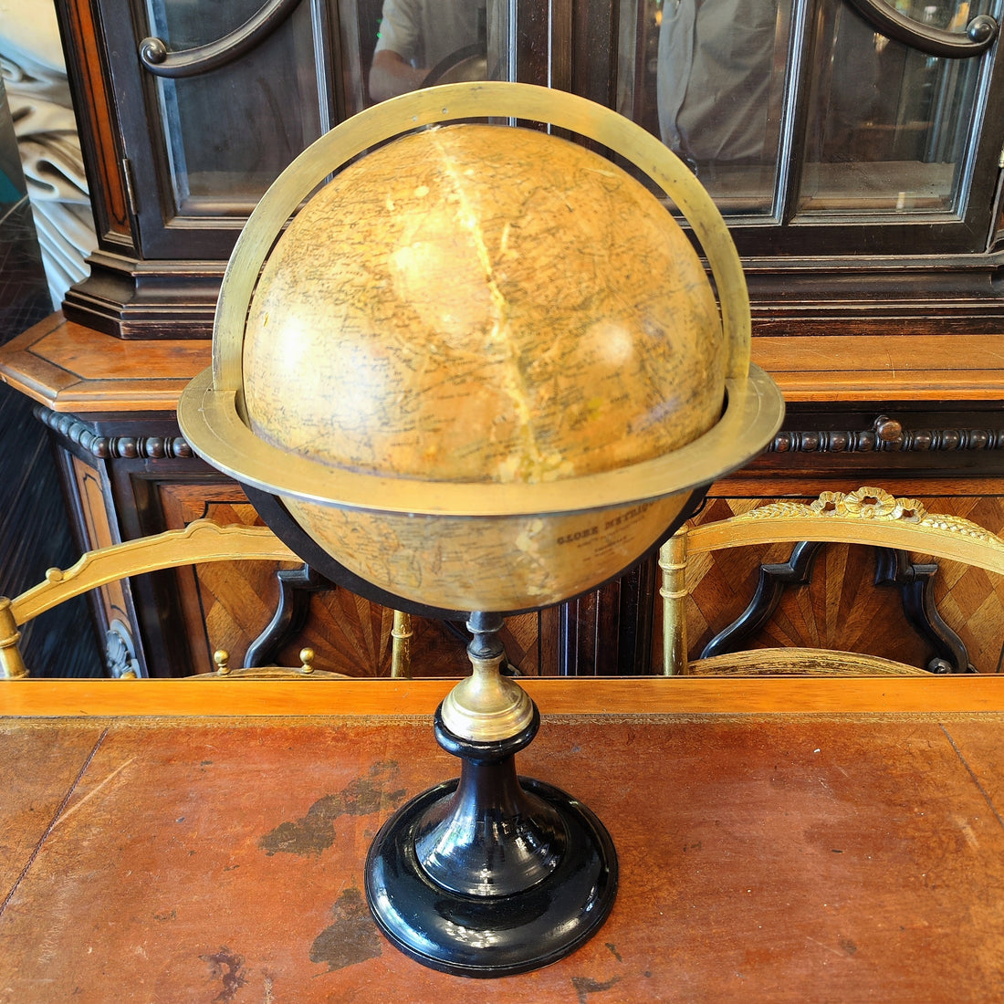 Globo terráqueo firmado Grosslin. Francia 1876