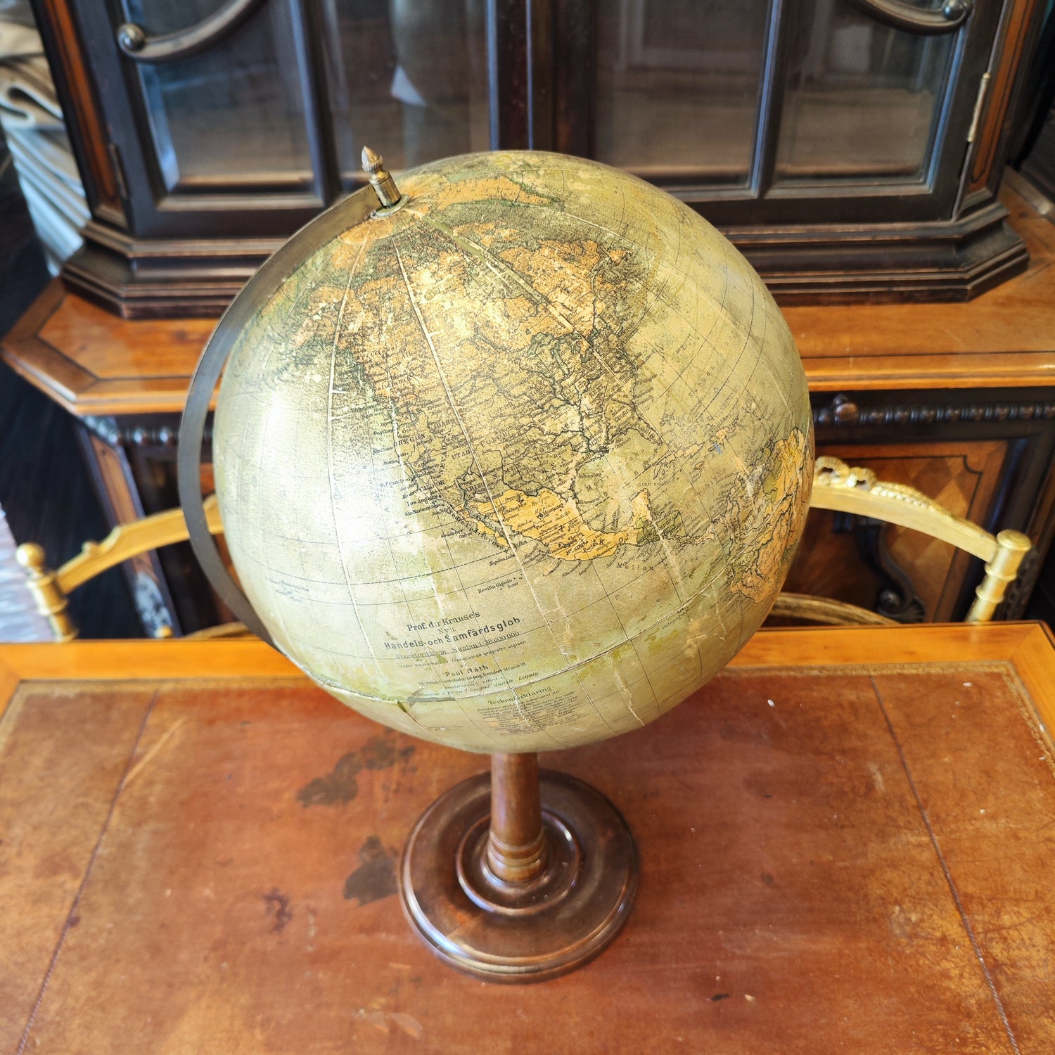 Globo terraqueo Paul Rath &amp; Dr Krause. Alemania 1920