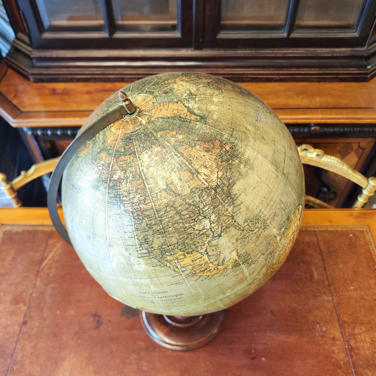 Globo terraqueo Paul Rath &amp; Dr Krause. Alemania 1920