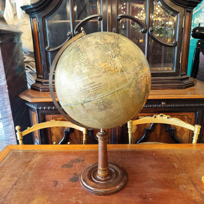 Globo terraqueo Paul Rath &amp; Dr Krause. Alemania 1920