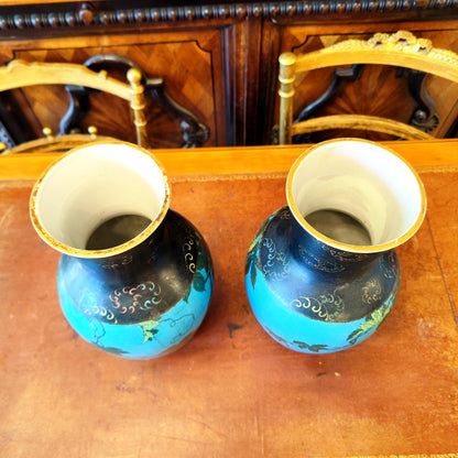 Par de jarrones Meiji época EDO. Japón SXIX