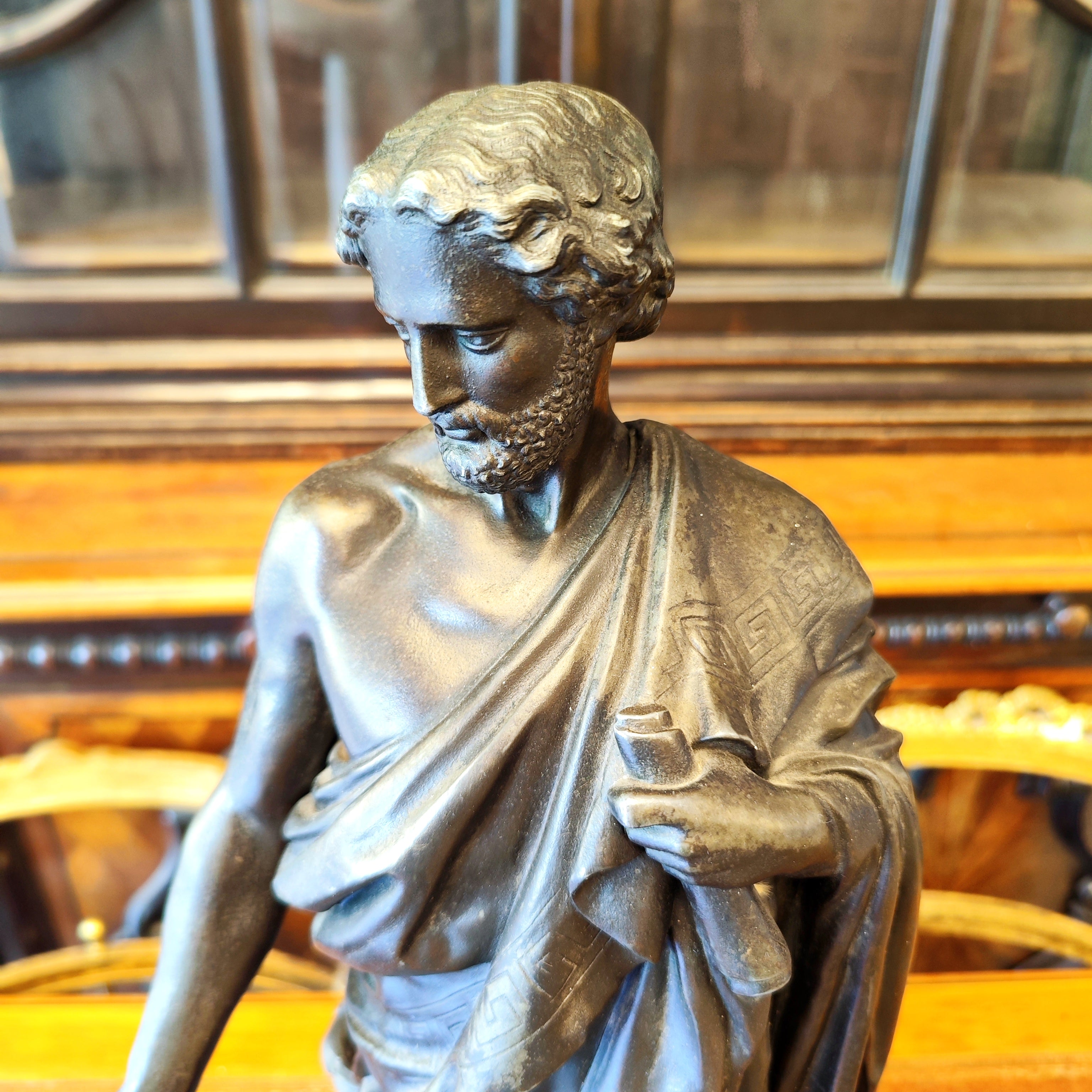 Importante figura en peltre de Pericles. Italia SIX