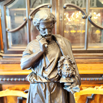 Importante figura en peltre de Phidias. Italia SXIX