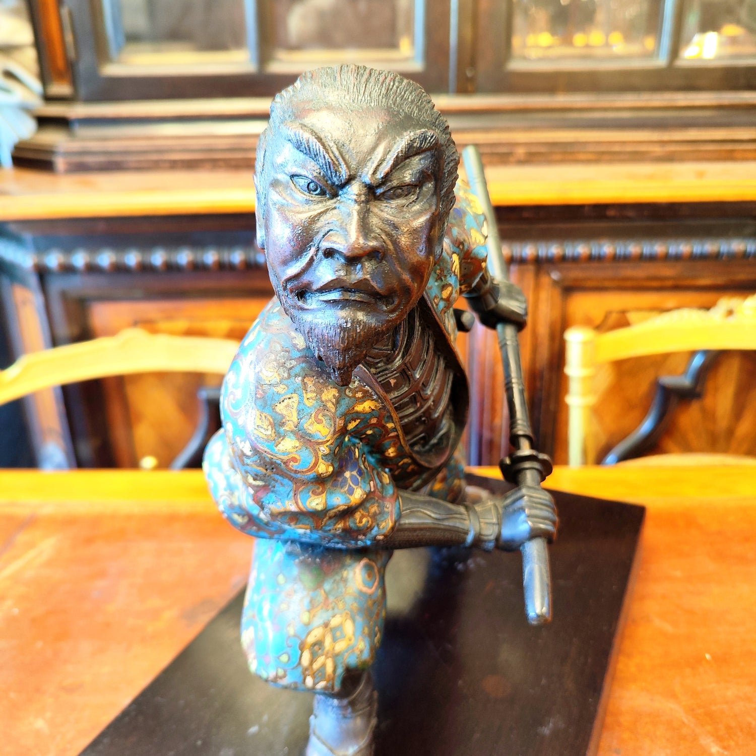 Samurái cloissone Meiji época EDO. Japón SXIX