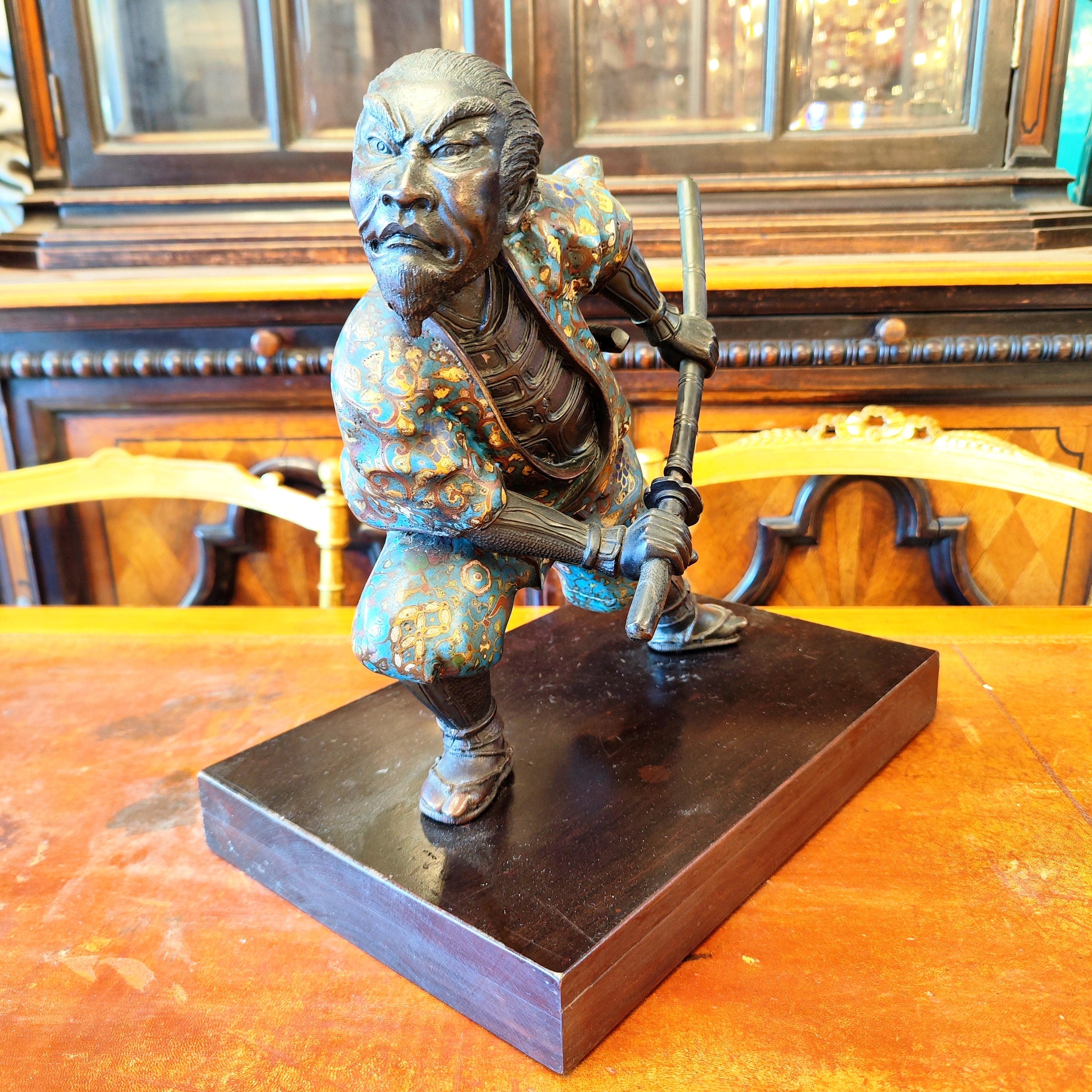 Samurái cloissone Meiji época EDO. Japón SXIX