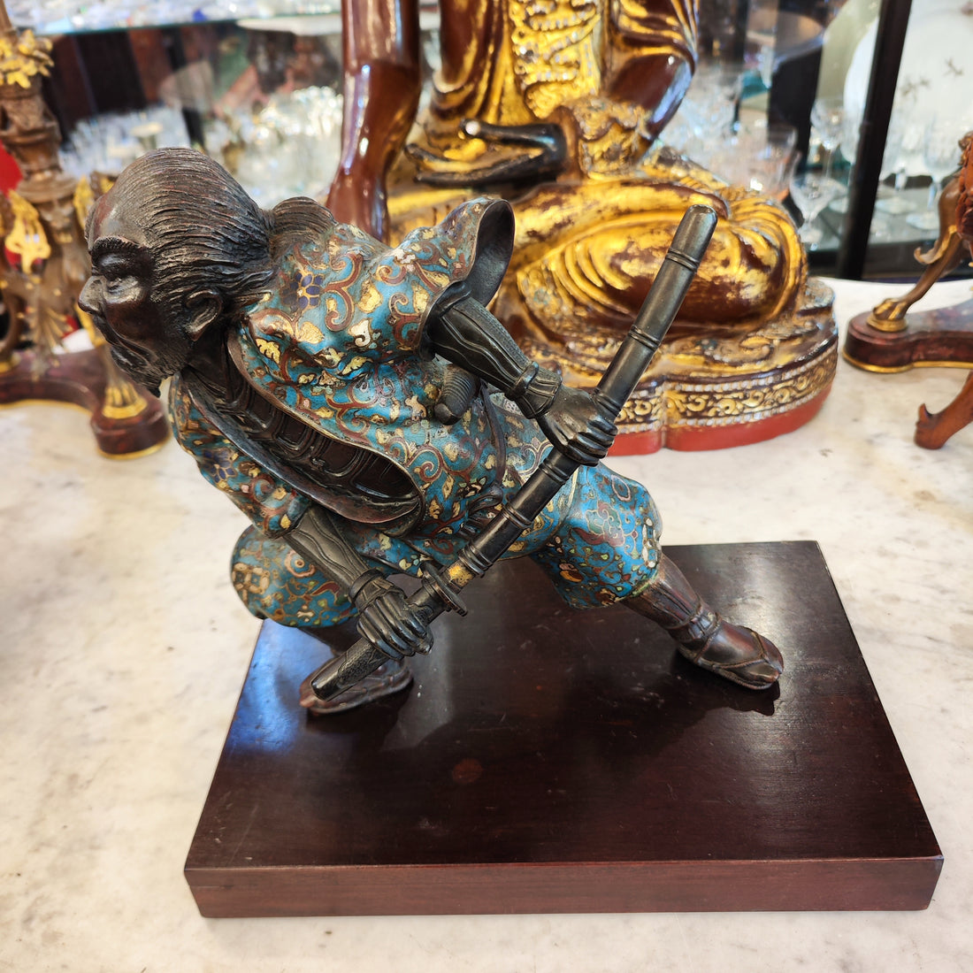 Samurái cloissone Meiji época EDO. Japón SXIX