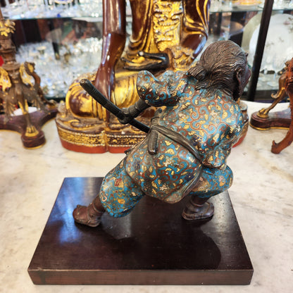 Samurái cloissone Meiji época EDO. Japón SXIX