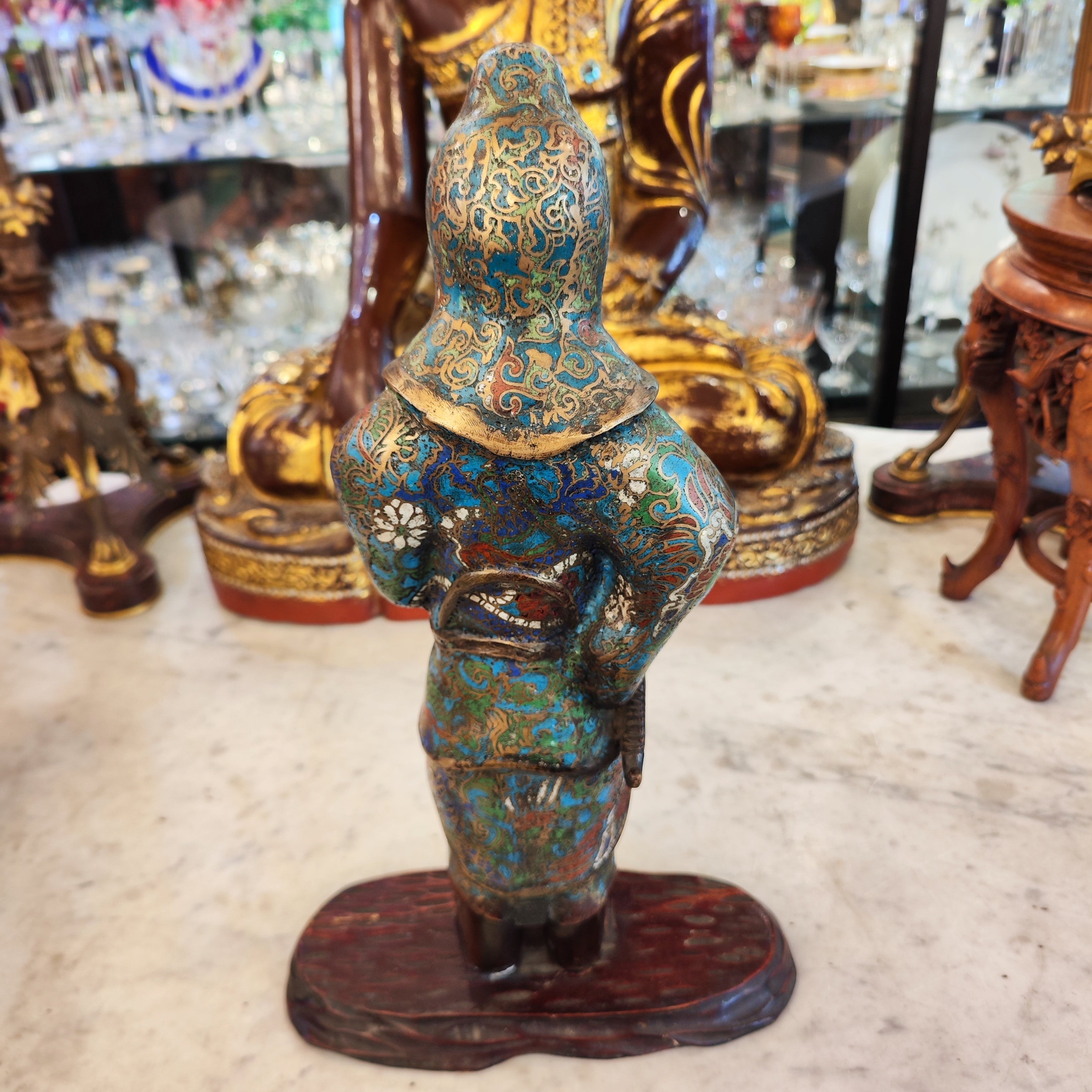 Guerrero samurái japones cloissone. japón Meiji SXIX