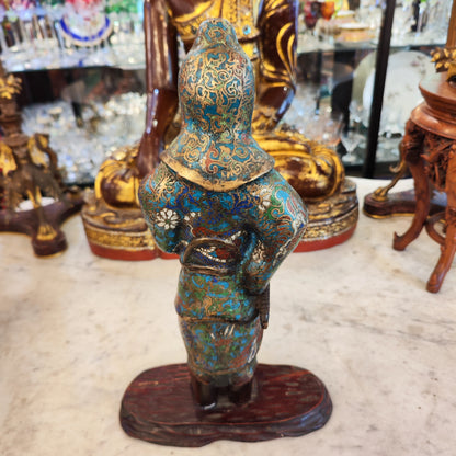 Guerrero samurái japones cloissone. japón Meiji SXIX