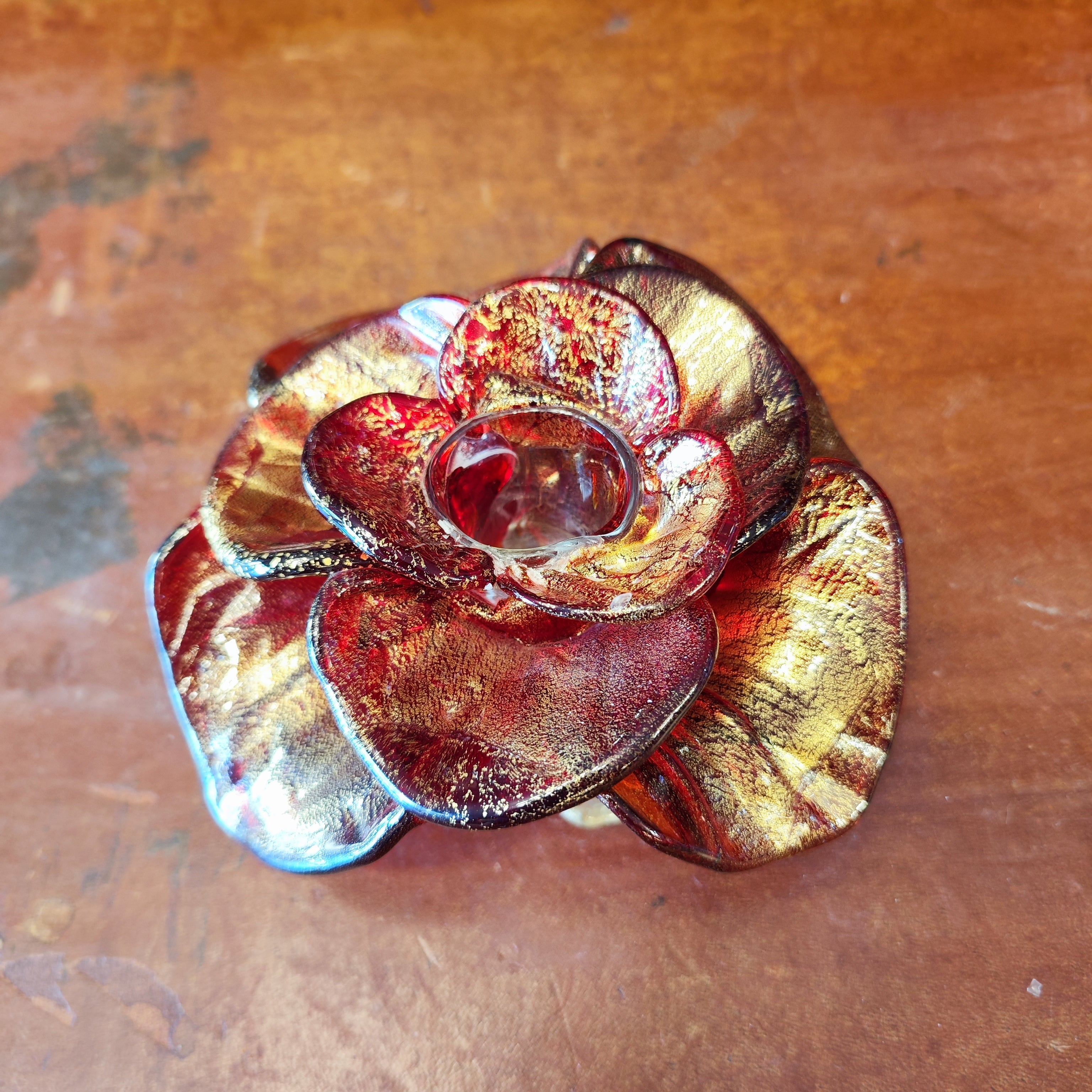 Candelabro Rosa de Murano. Italia SXX