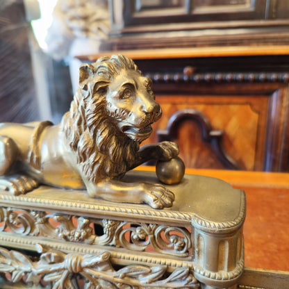 Par de morrilos de leones en bronce. Francia SXIX