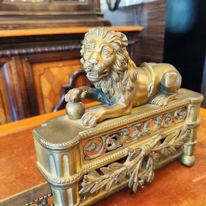 Par de morrilos de leones en bronce. Francia SXIX