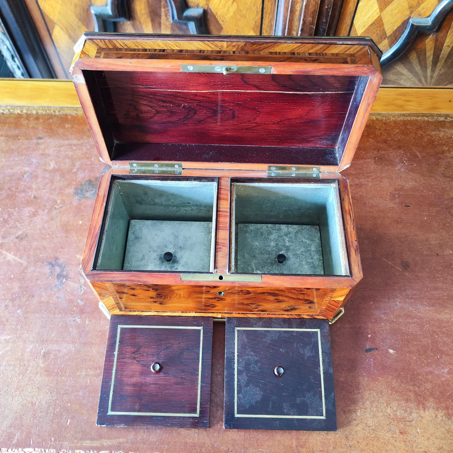 Espectacular Te Caddy doble. Época Napoleón III Francia 1860-1870