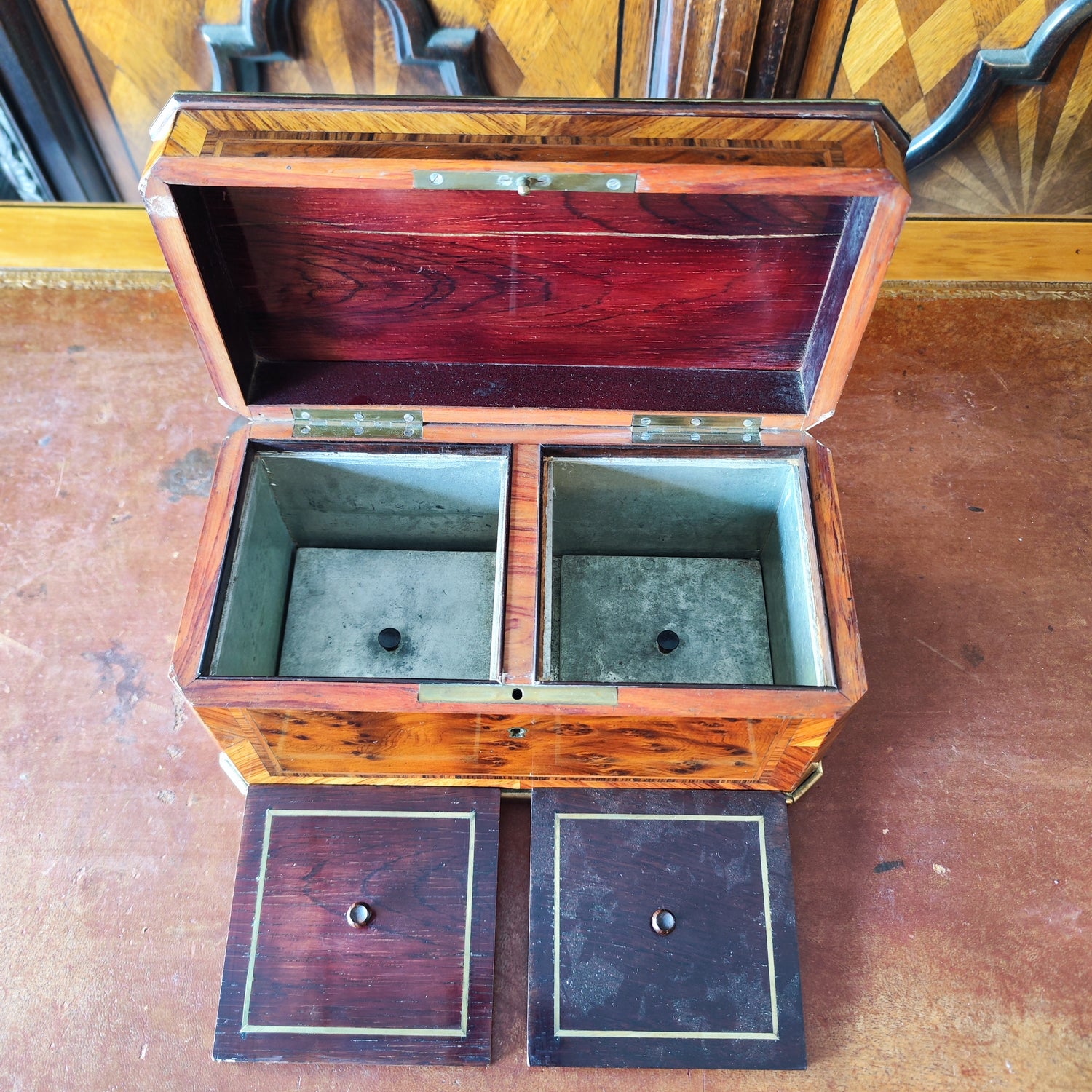 Espectacular Te Caddy doble. Época Napoleón III Francia 1860-1870