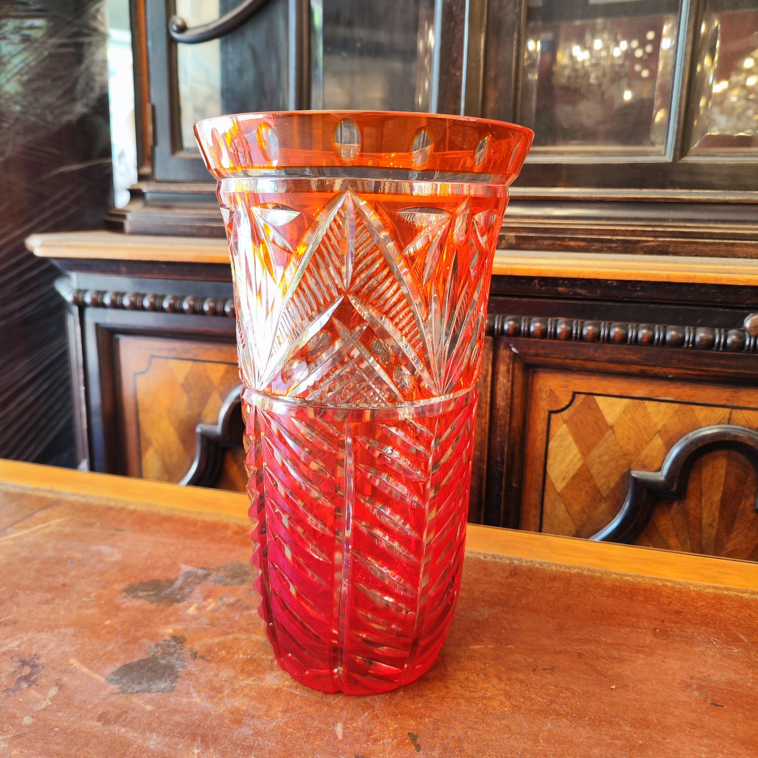 Florero de cristal ART-DECO. Alemania SXX