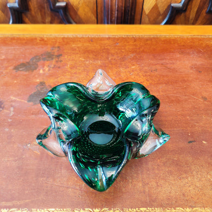 Cenicero Yungay verde con burbujas. Chile SXX