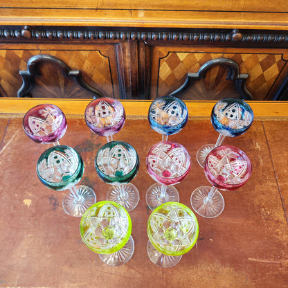 Juego de diez copas cristal Frances. Francia SXX