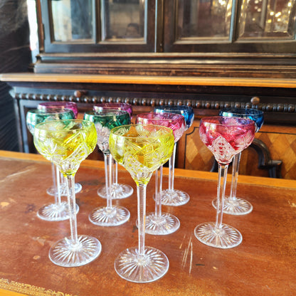 Juego de diez copas cristal Frances. Francia SXX