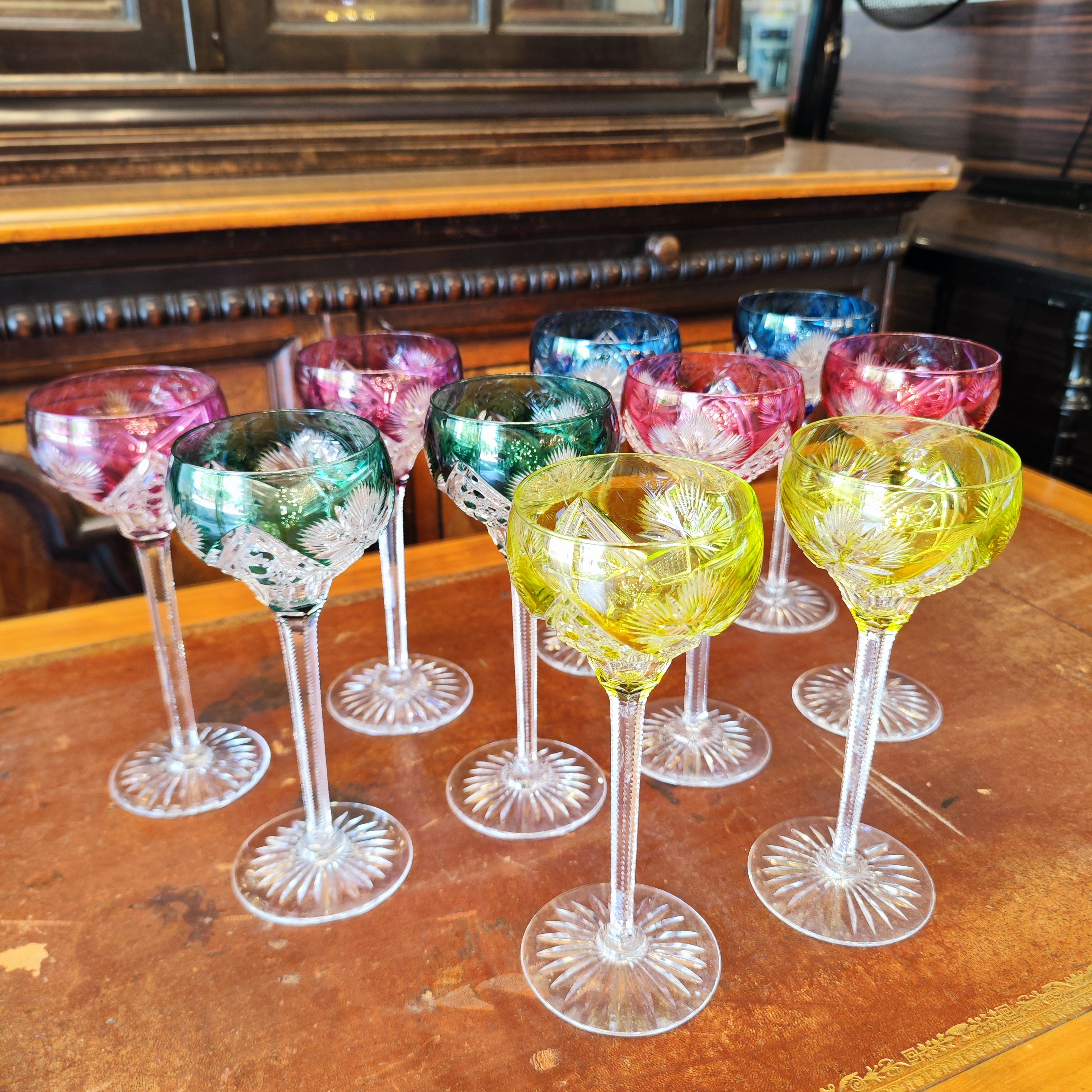 Juego de diez copas cristal Frances. Francia SXX