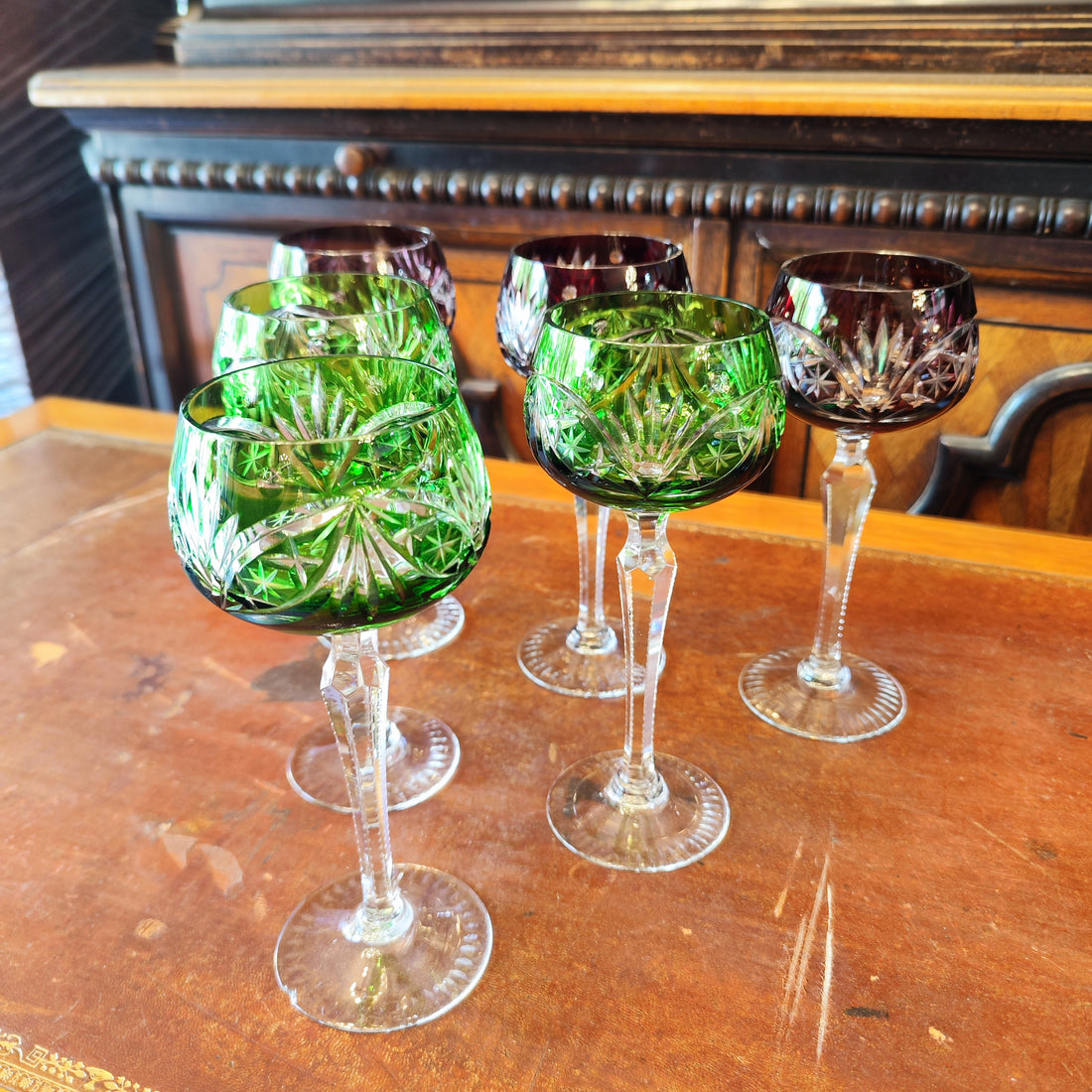 Juego de seis copas cristal Alemán. Alemania SXX