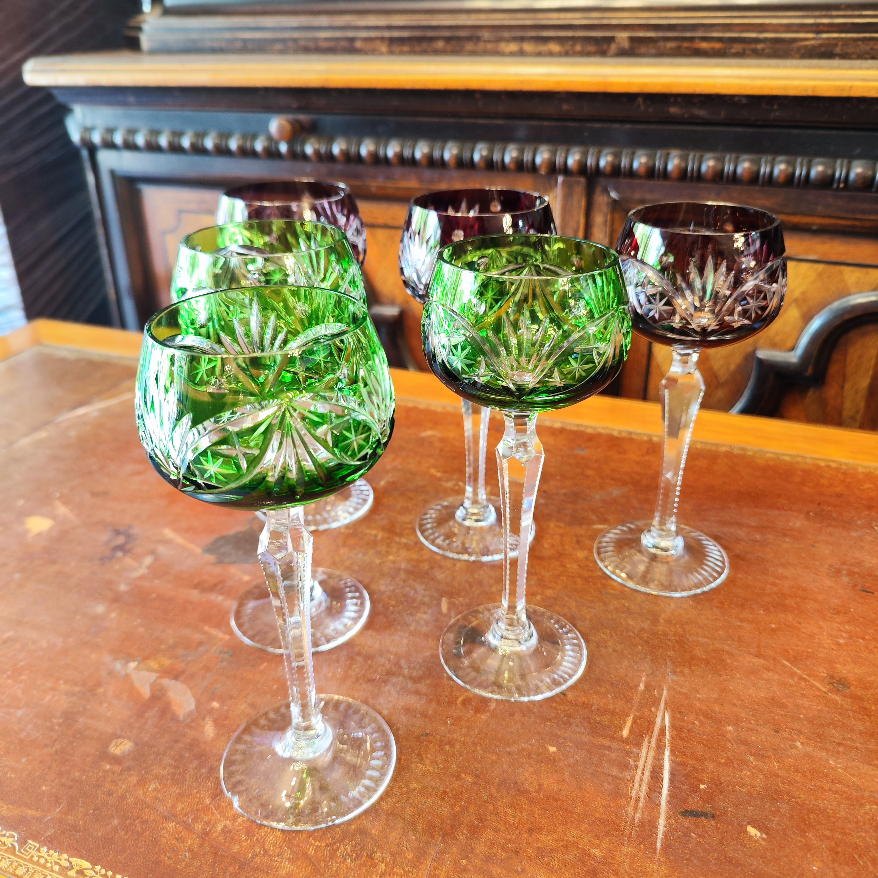 Juego de seis copas cristal Alemán. Alemania SXX