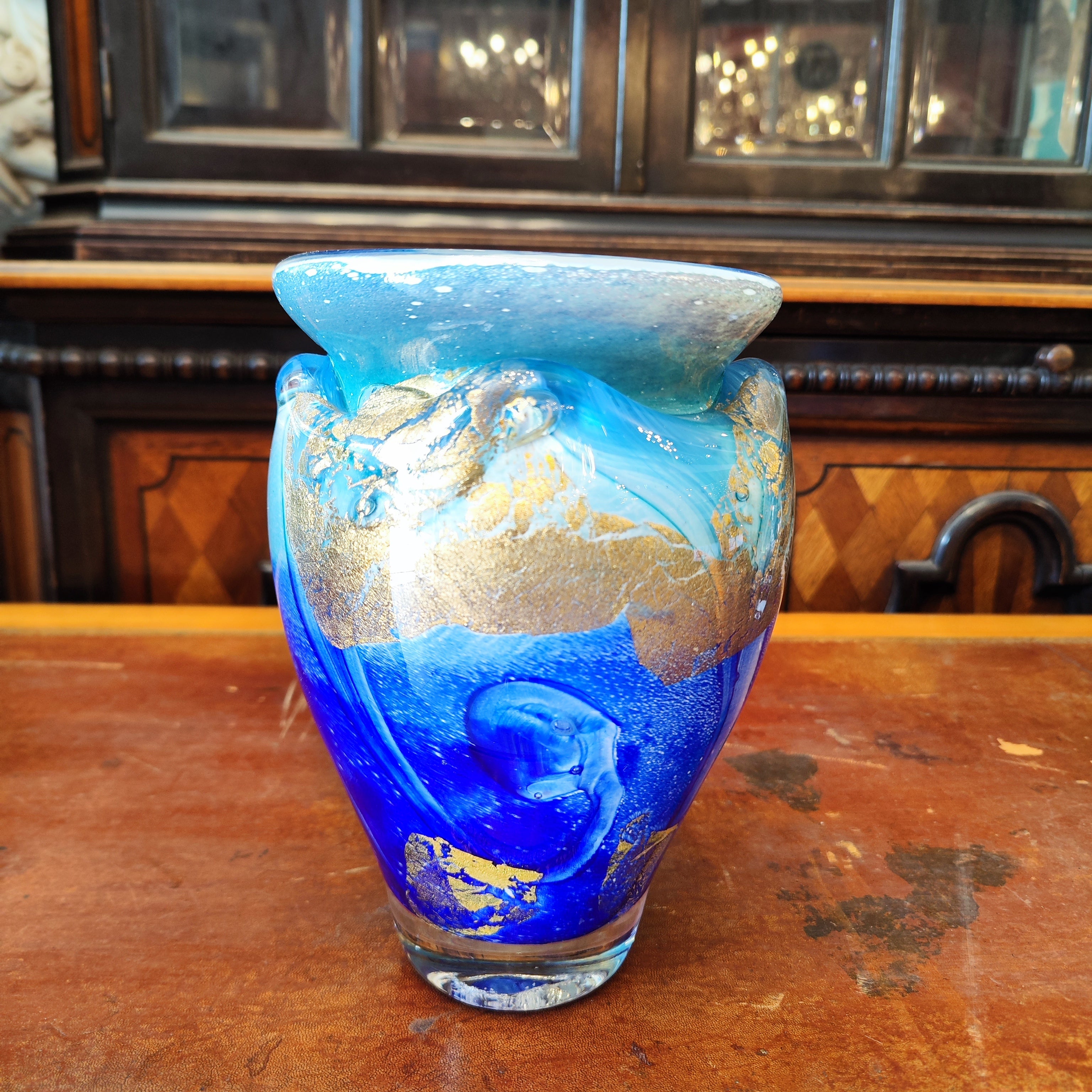 Jarrón vidrio soplado firma GLAMBIU. Francia SXX