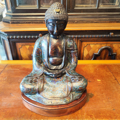 Buda de cloissone periodo Meiji. Japón SXIX