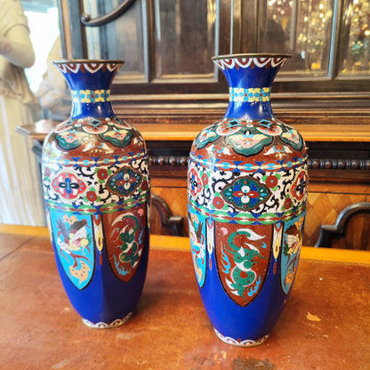 Par de cloissone japoneses Meji. Japón SXIX