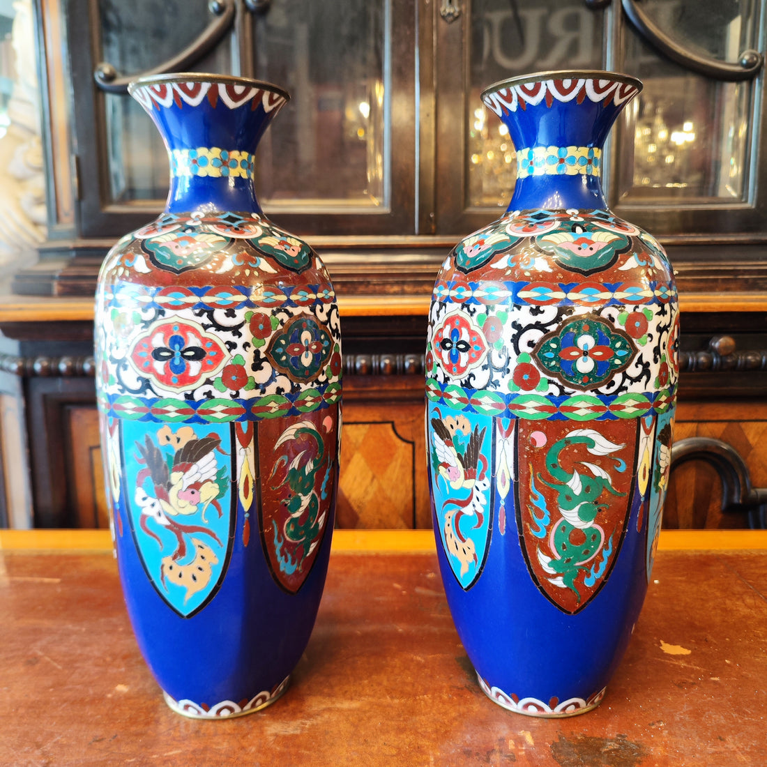 Par de cloissone japoneses Meji. Japón SXIX