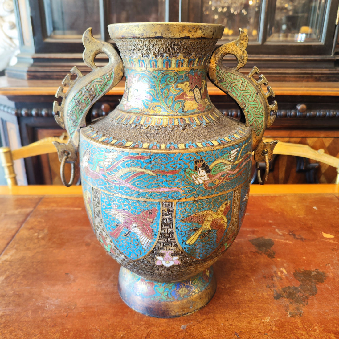 Jarrón cloissone Meiji Japón. SXIX