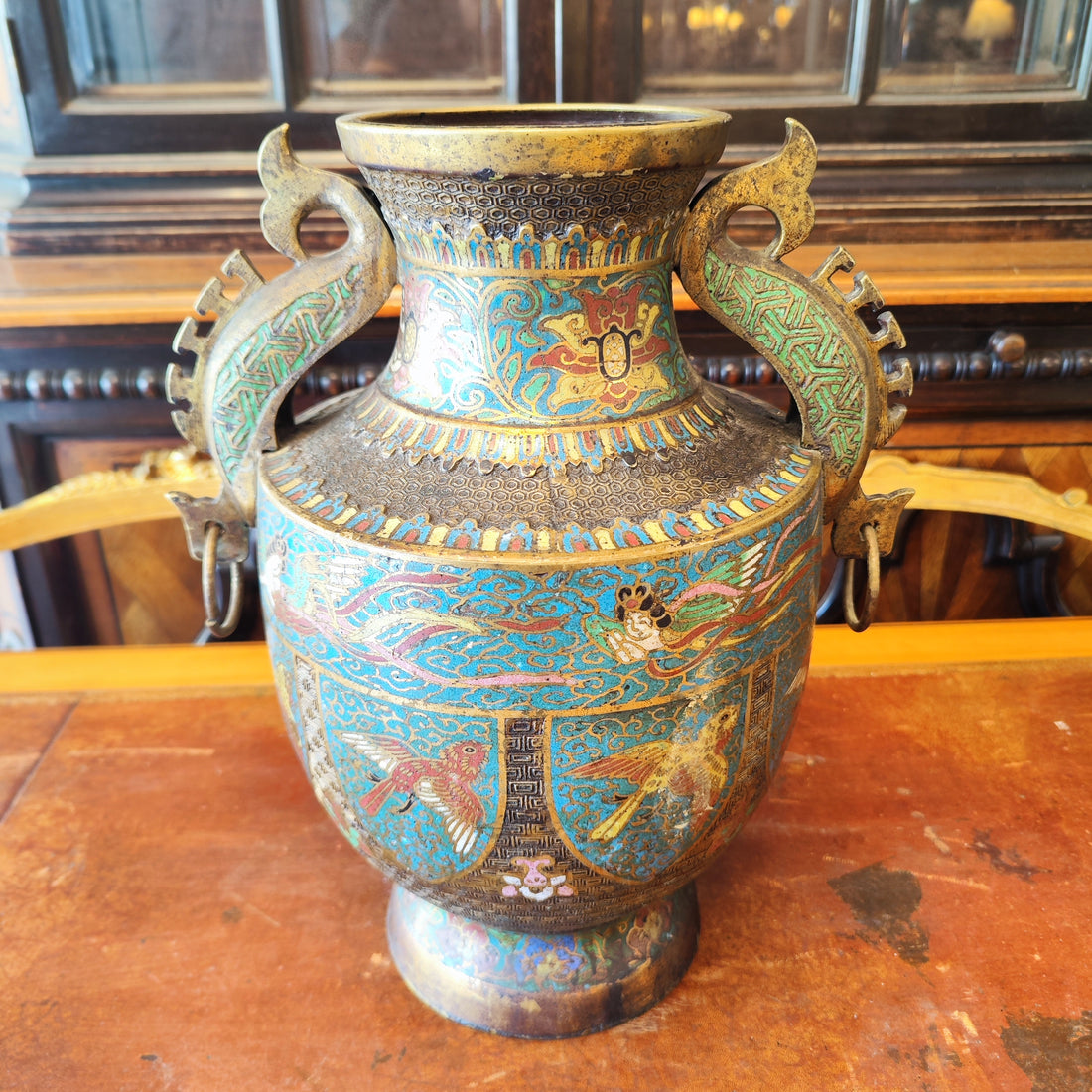 Jarrón cloissone Meiji Japón. SXIX