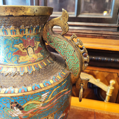 Jarrón cloissone Meiji Japón. SXIX