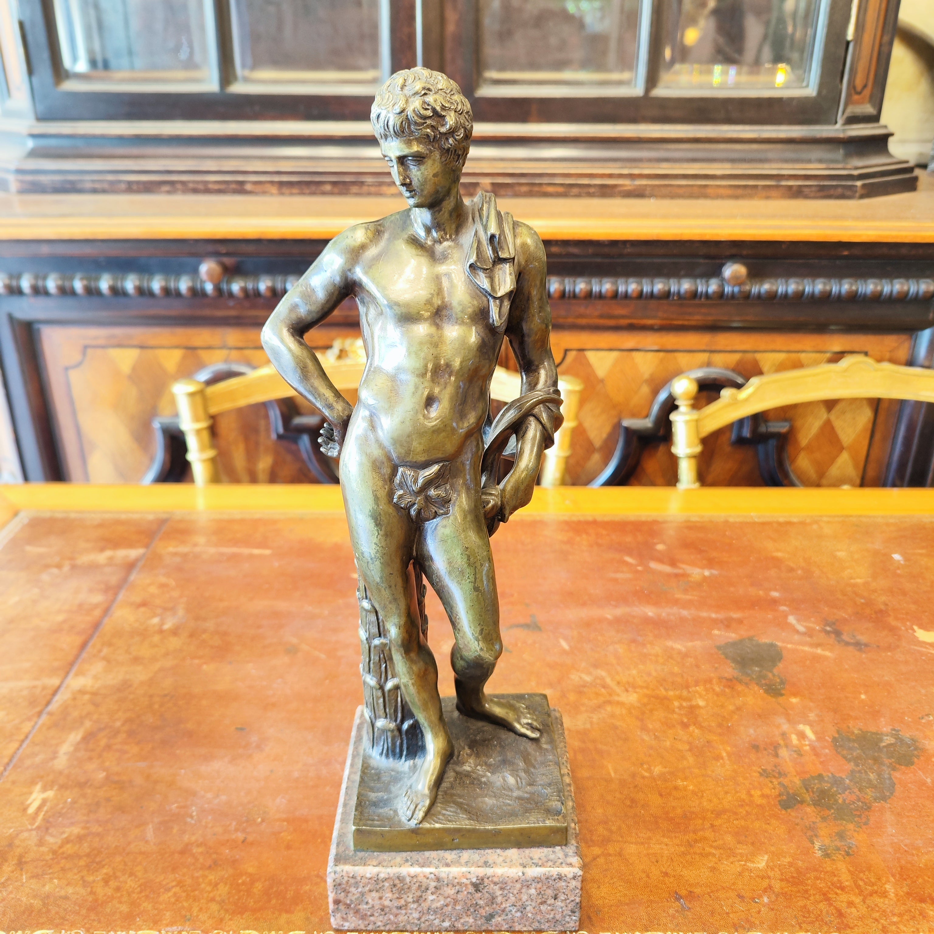 Escultura italiana de bronce dios Apolo. SXIX