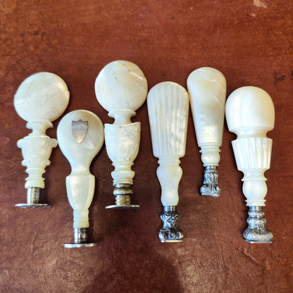 Juego de seis sellos en nácar franceses. Luis Felipe SXIX