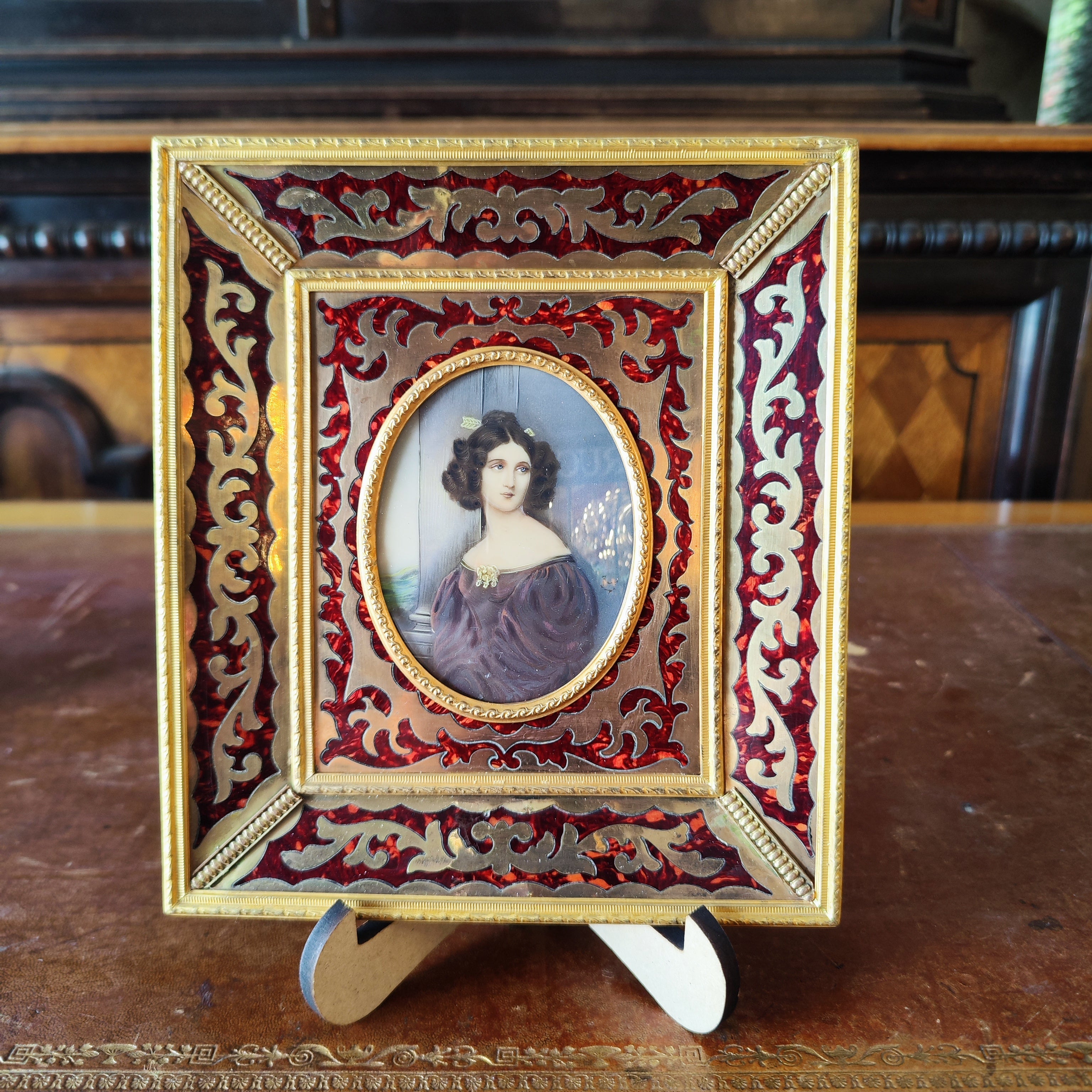 Par de miniaturas boulle época Napoleón III. Francia SXIX