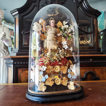 Gran fanal francés con Niñito Jesús policromado. Francia  fines SXVIII