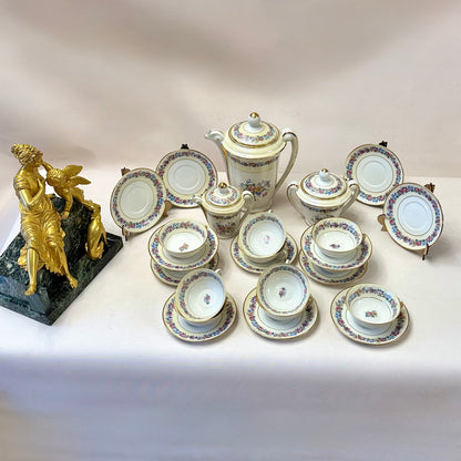 Servicio de te francés porcelana Nardon Lafrage Limoges. Francia SXIX