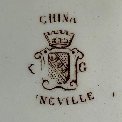 Sopera cerámica francesa Faiance de Lunéville "Réverbere". Francia SXIX