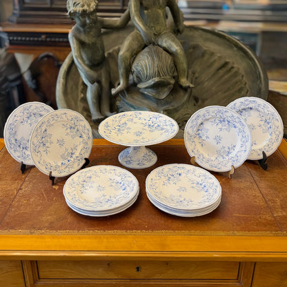 Vajilla de postre de porcelana P.P. Fabrik. Noruega SXIX